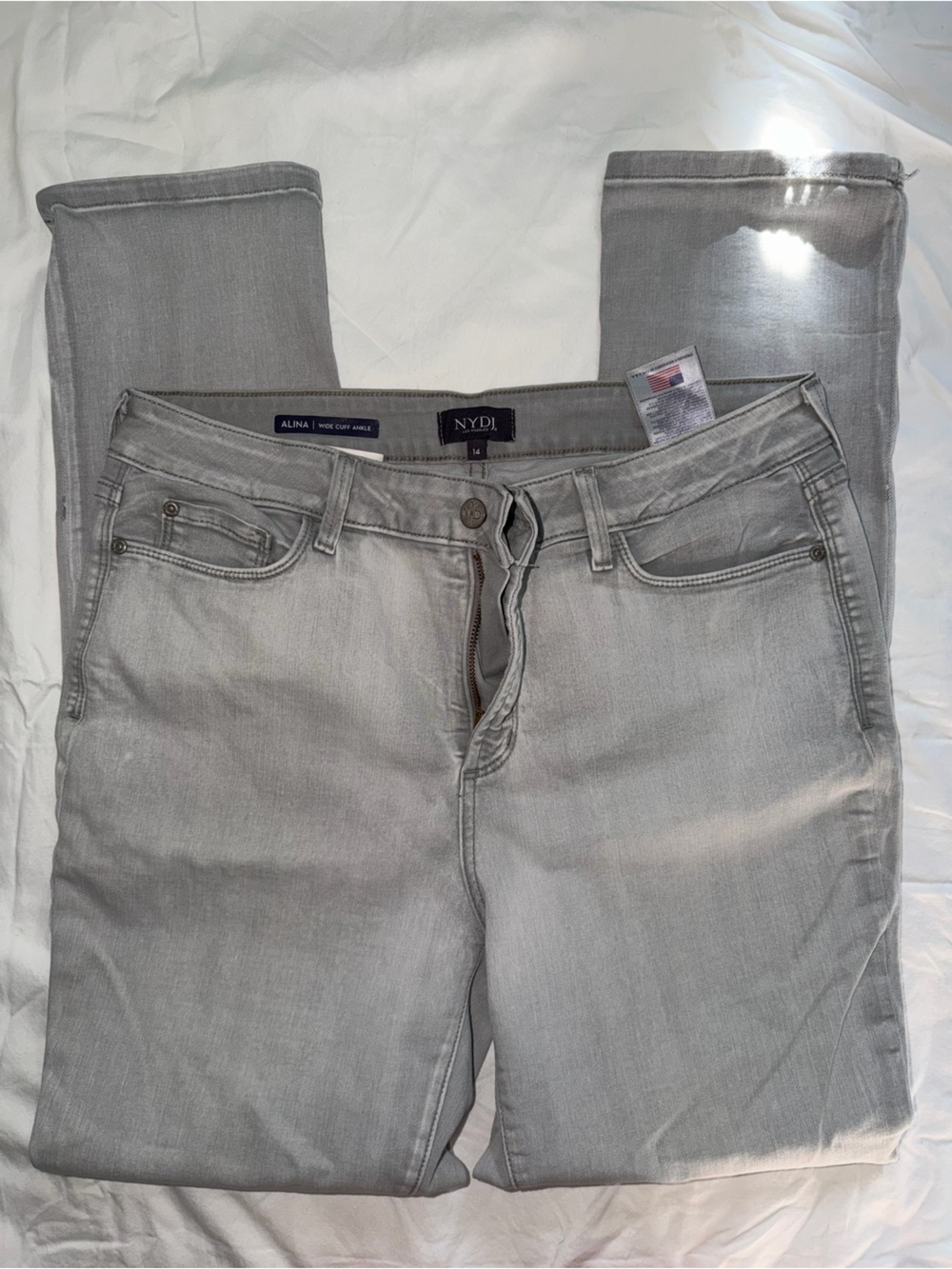 NYDJ Women’s Light Gray Slim Straight Jeans
